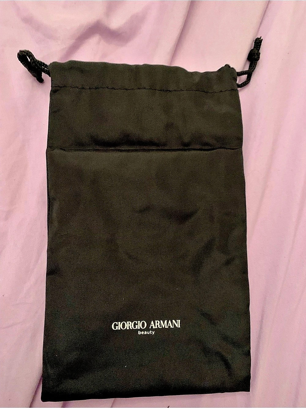 Giorgio Armani Beauty Drawstring Dust Bag Pouch in Black Like New